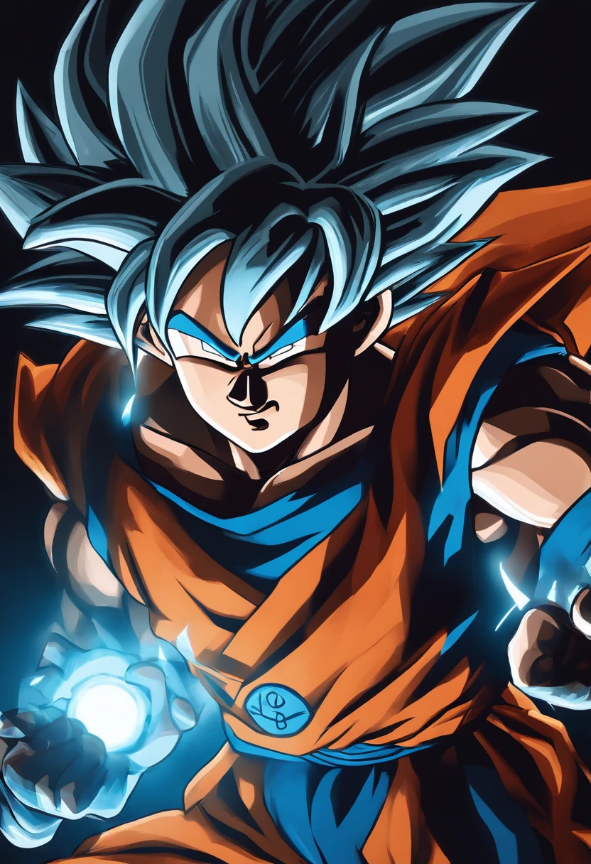 pop art picture,Martal Artist,Asian features, Ultra Instinct Goku