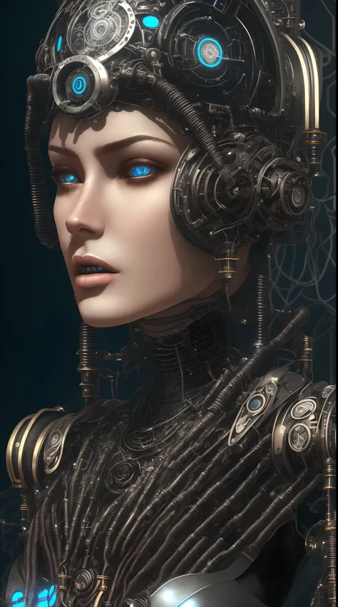 full body cyborg| full-length portrait| detailed face| symmetric ...