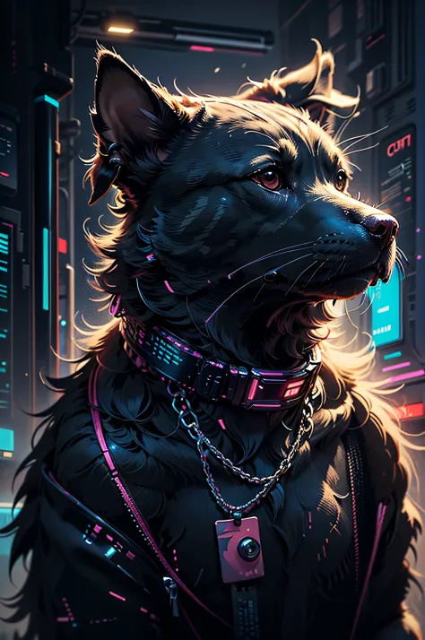 C4tt4stic,Labrador Retriever Dog Cyberpunk