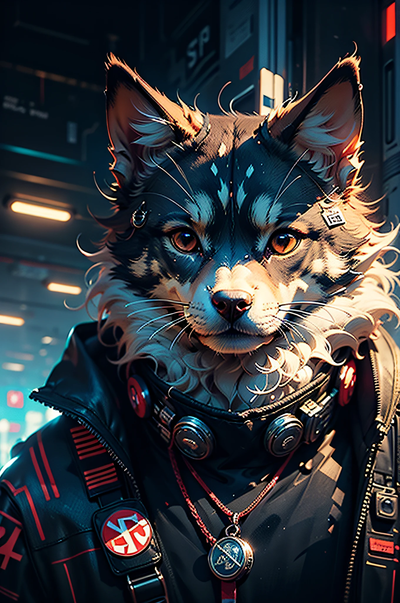 Chien de berger Cyberpunk