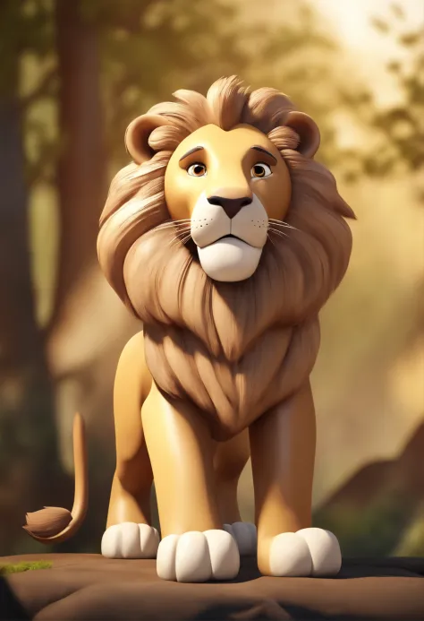 Good cartoon lion on a transparent background for a children's cartoon