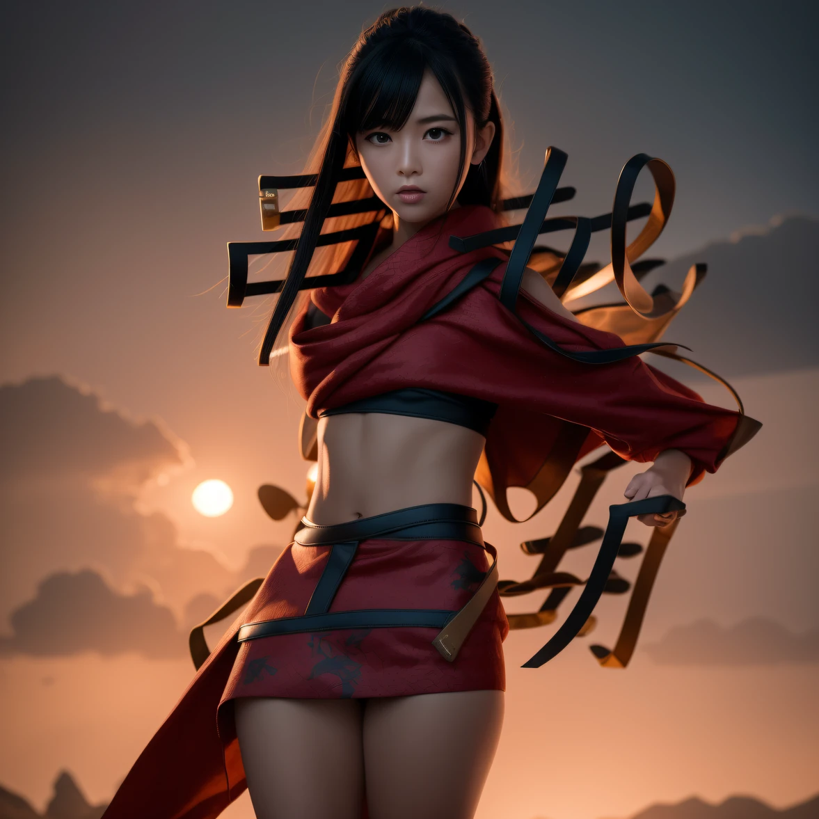 CG-Blockbuster，Asiatische Frau posiert im bunten Bikini, fotorealistisches Rendering von Anime-Mädchen, detailliertes Gesicht eines asiatischen Mädchens, 3D-Anime realistisch, Sanfte Anime-CG-Kunst, realistisch. Cheng Yi, realistisch anime 3 D style, Render eines süßen 3D-Anime-Mädchens, 8K-Porträt-Rendering, 3D-Rendering von Charakterkunst 8 K, Kawaii realistisches Porträt， （Linen batik scarf）， Wütende Kampfhaltung， Blick auf den Boden， Batik linen bandana， Langärmliges Kleidungsstück mit chinesischem Python-Muster， Regenbogen（Abstrakter Propylenspritzer：1.2）， Dunkle Wolken Blitz Hintergrund，Ruinen（realistisch：1.4），schwarze Haare，Mehl flattert，Teleobjektiv hoch， Eine hohe Auflösung， das Detail， RAW-Fotogr， Scharfes Re， Nikon D850 Film Stock Foto von Jefferies Lee 4 Kodak Portra 400 Kamera F1.6 Schüsse, Satte Farben, ultrarealistische, lebendige Texturen, dramatische Beleuchtung，8K-Qualität, Mädchen，Hinterhöfe， Dunkle Wolken Blitz Hintergrund（realistisch：1.4），schwarze Haare，， RAW-Fotogr， Scharfes Re， Nikon D850 Film Stock Foto von Jefferies Lee 4 Kodak Portra 400 Kamera F1.6 Schüsse, Satte Farben, ultrarealistische, lebendige Texturen, Drama Lampe Film CG Gesellschaft。,，Schlachtszene in einem tropischen Canyon、Chinesische große Brüste、Vintage Trenchcoat、Drei Königreiche、menschlich、100 Personen、Fernsicht、intensive Kämpfe、hohe Detailliertheit、Masseterstück、Nicht für die Arbeit geeignet，Mehrlagiges langärmliges Kleidungsstück aus Gaze，Schnelltrocknende Weste，Bunter Pullover aus Baumwolle und Leinen，Roter und schwarzer Schlangenumhang，Doomsday-Ruinen（Ruinen）Erklimmen Sie die Straßen（Armageddon）Augen voller Wut，Er ballte die Fäuste