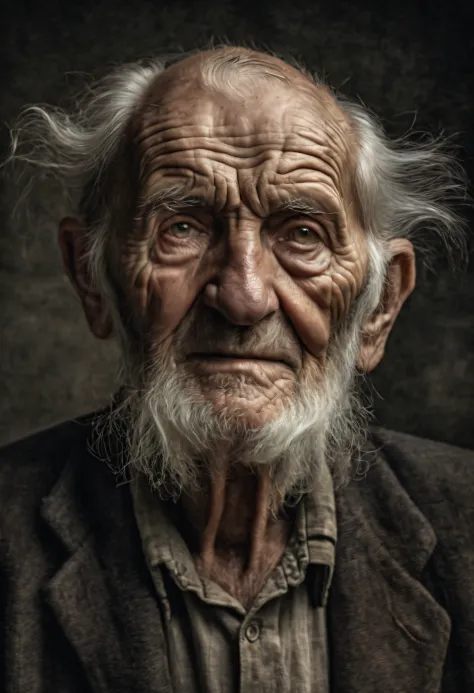 Portrait of an old man，Photographic works，winning artwork