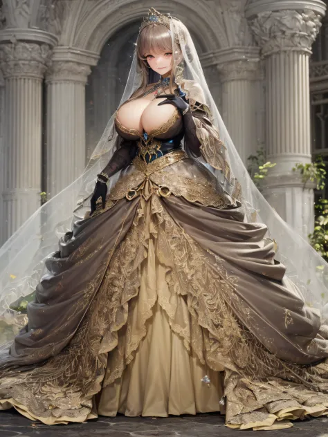 ((anime artstyle)),(Masterpiece),(Best Quality), (Super Detail),(Highly Detailed CG Unity 8k wallpaper),((Very Delicate and Beautiful)),1 lady,((full body portrait)),((standing in garden)),((solo)),(((1 princess in gorgeous embroidery and jeweled extremely...