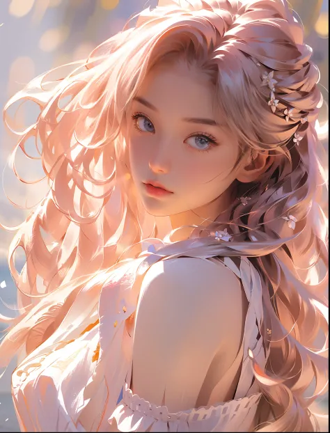 masterpiece,bestquality,1girl,solo,floatinghair,onthebeach,hair_pull, extremely detailed CG unity 8k wallpaper,masterpiece, best quality, ultra-detailed, beautiful detailed eyes:1.2,best illumination, (best shadow, an extremely delicate and beautiful, bloo...