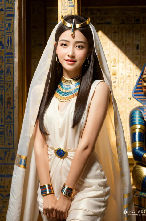 (((ancient Egyptian Kalasiris))),(((ancient Egyptian Queen Headpiece ...