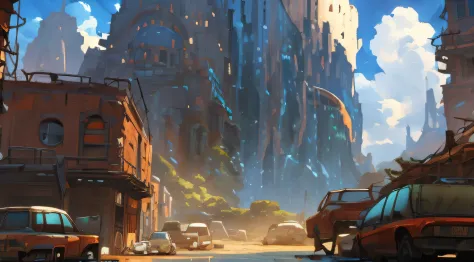 plano de fundo, post apocalyptic landscape, jogo "Rust", cidade grande, Don't put character.
