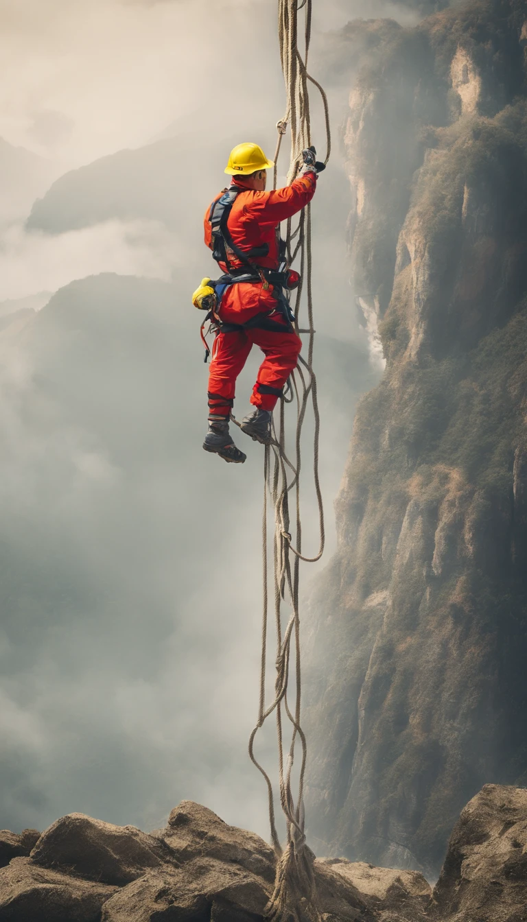 chineseidol，People who carry out rope rescue training，(A group
