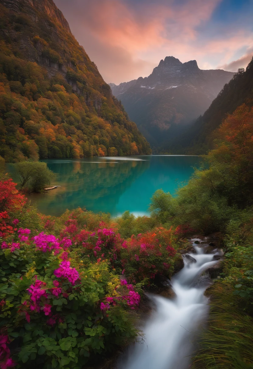 background mountains and a lake