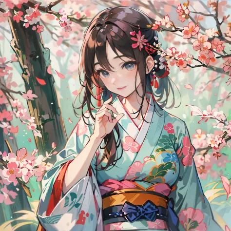 ​master piece,hyper qualit, ultra - detailed,Perfect drawing,独奏、Beauty in the world、komono、Japanese dress、brunette color hair、japanese hair、Colorful Japan kimono、uchiha itachi、Nishijin Ori、delicate and smart eyes、ssmile、sidelong glance、Graceful、Gorgeous、Be...