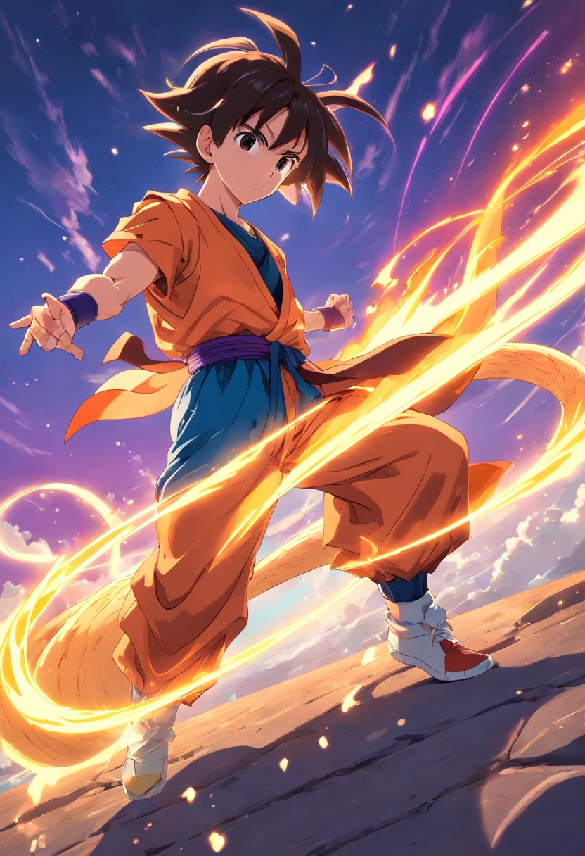 Download Intense Battle Pose Of Goku From Dragon Ball Z | Wallpapers.com