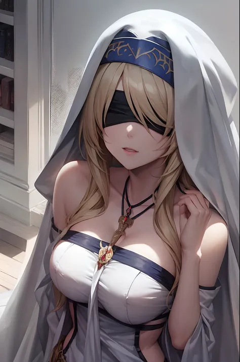 sword_maiden,blonde,blindfold,black_blindfold
necklace
whitedress
