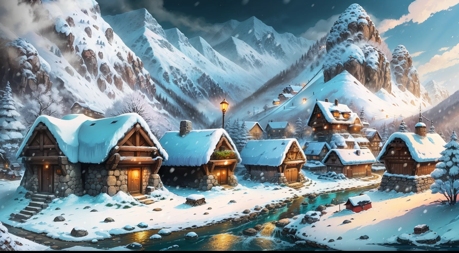 Snow Village Live Wallpaper - WallpaperWaifu