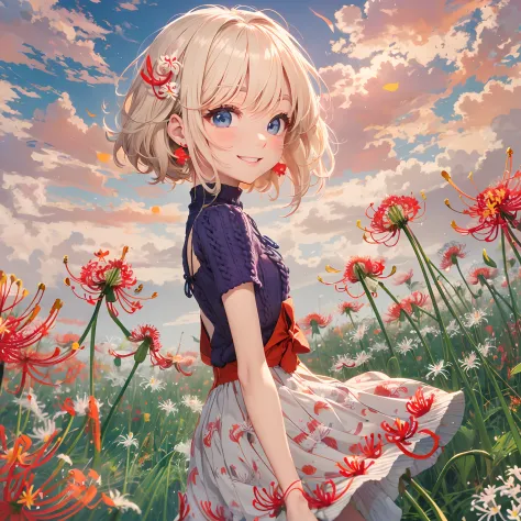absurderes, ultra-detailliert,bright colour, extremely beautiful detailed anime face and eyes,Short hair,  Blonde hair with shor...