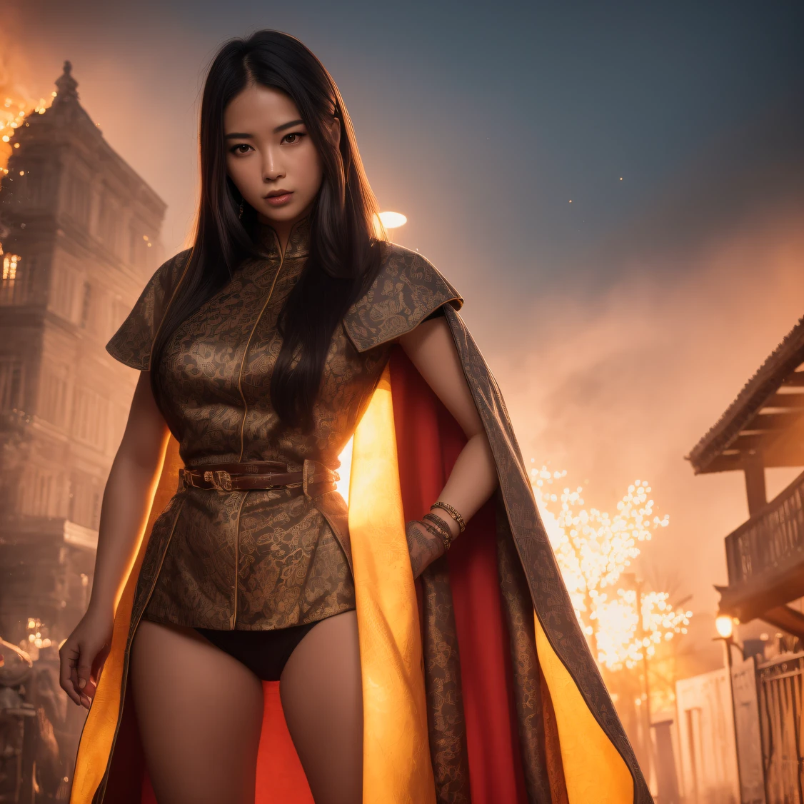 CG Giant Secret Realm，Asian women pose in colorful bikinis, Realistic secret manga girl rendering, detailed face of a asian girl, Realistic in the secret world, Smooth CG art, Realistic. Cheng Yi, Realistic secret style, A lovely secret rendering, Rendu portrait 8k, Render character art 8 K, Kawaii realistic portrait， （Linen batik scarf）， Angry fighting stance， looking at the ground， Batik linen bandana， Chinese python pattern long-sleeved garment，Uncharted（Abstract propylene splash：1.2）， Dark clouds lightning background，废墟（realisticlying：1.4），Black color hair，Flour fluttering，Telephoto lens high， A high resolution， the detail， RAW photogr， Sharp Re， Nikon D850 Film Stock Photo by Jefferies Lee 4 Kodak Portra 400 Camera F1.6 shots, Rich colors, ultra-realistic vivid textures, Dramatic lighting，8K quality, Girls，Backstreets， Dark clouds lightning background（realisticlying：1.4），Black color hair，Uncharted， RAW photogr， Sharp Re， Nikon D850 Film Stock Photo by Jefferies Lee 4 Kodak Portra 400 Camera F1.6 shots, Rich colors, ultra-realistic vivid textures, Drama light film CG society，Tropical canyon battle scene、Chinese big breasts、Vintage trench coat、three kingdom、ember、100 people、Faraway view、intense battles、high detal、masuter piece、NSFW，Multi-layered long-sleeved gauze garment，Quick-dry vest，Colorful cotton and linen sweater，Red and black snake cloak cloak，Doomsday ruins（Uncharted）Climb the streets（Armageddon）eyes filled with angry，He clenched his fists