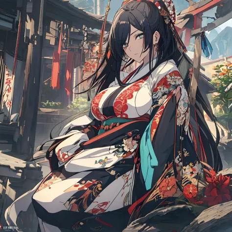 (Best Quality,4K,8K,hight resolution,masutepiece:1.2),Ultra-detailed,,beautiful character painting,The art of white Japan,Shrine...