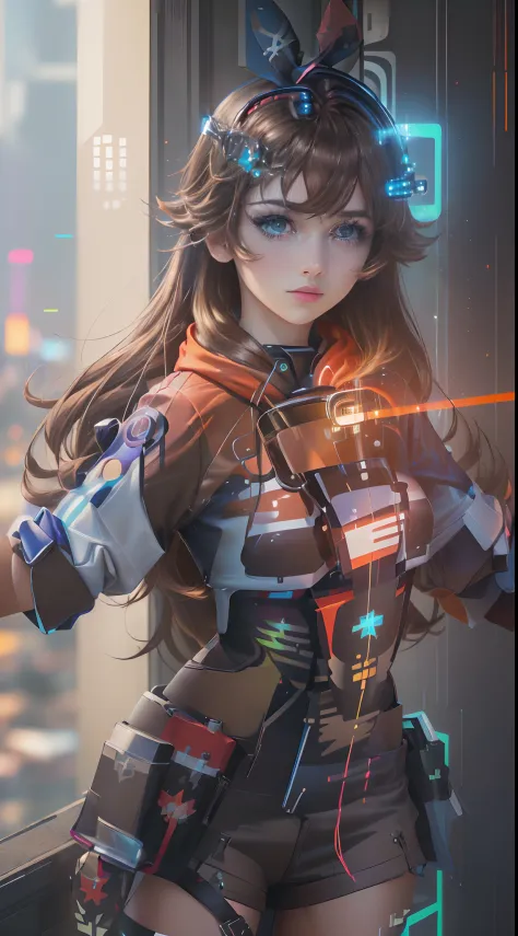 (masterpiece, best quality, high res, absurdres, ultra-detailed:1.3), (((1 girl))), (tron, cybers pace, techno, cyberpunk, (((br...