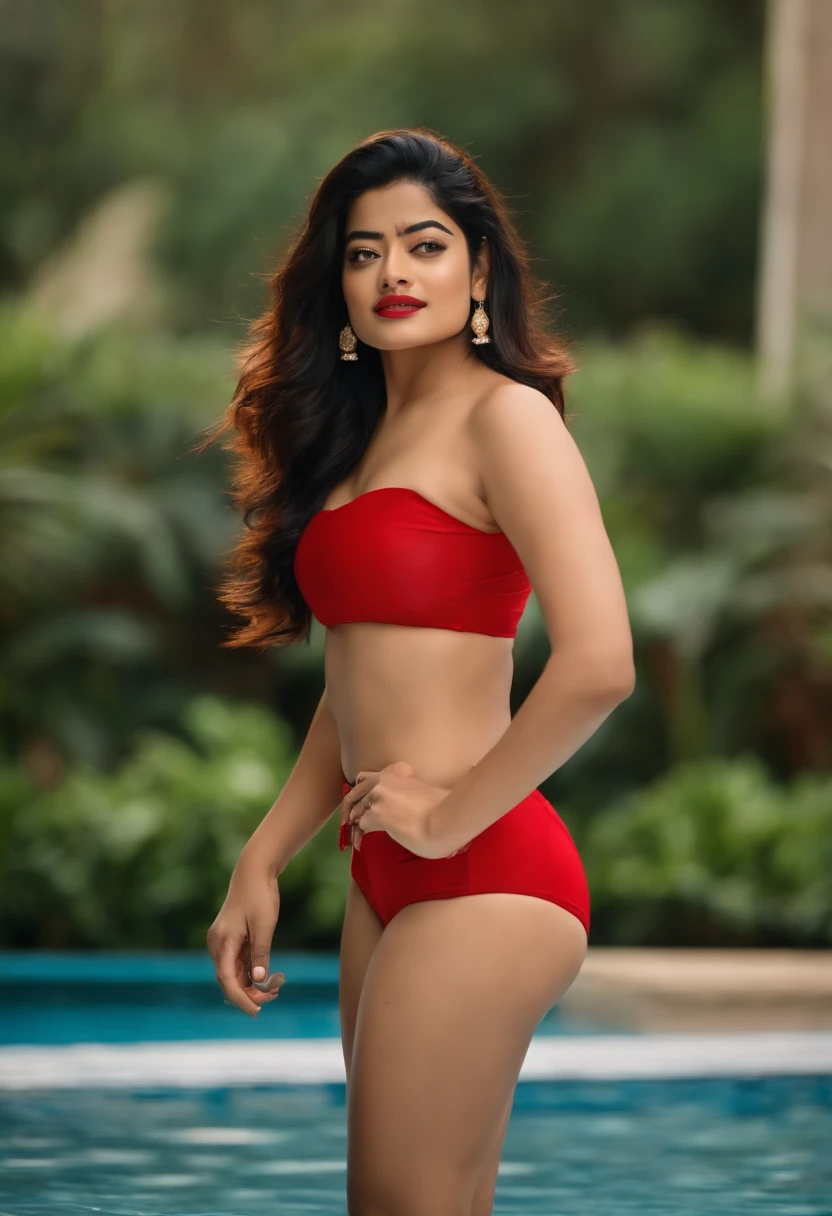 Anusha hot photoshoot in red bikini - SeaArt AI