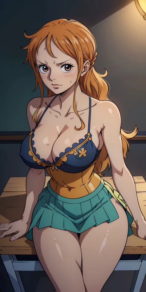 Hyper realistic super detailed sexy (Nami (One Piece)), NSFW, Very detailed, expressions faciales sexy, seductive facial expressions, [:(Face detail: 1.4): 0.4], 16K resolution, 4k resolution, dinamic lighting, High definition resolution, (hyper realistic:...