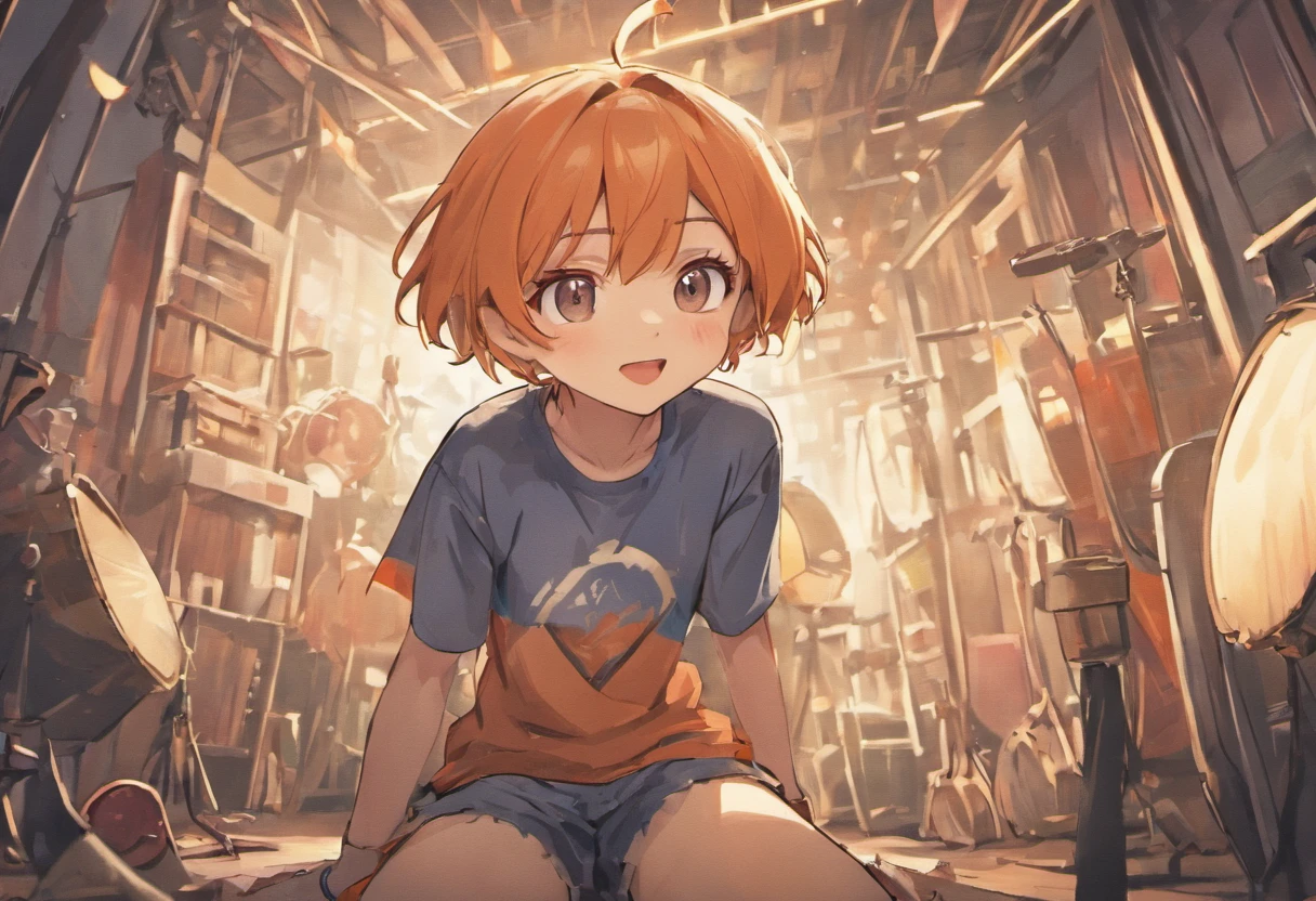 Anime girl sitting on the floor in a room with a lot of books - SeaArt AI