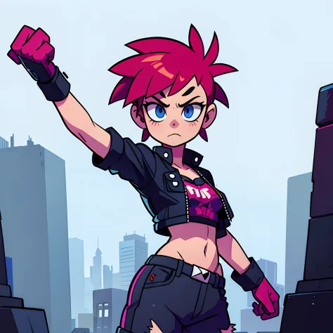 A violent punk with a pixelated arm