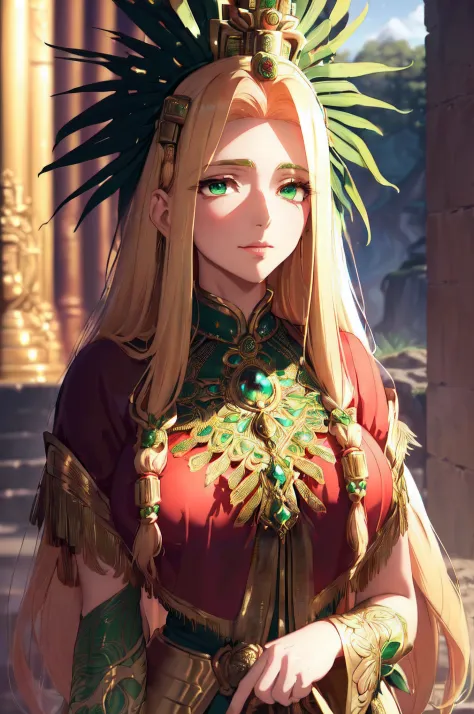 (masterpiece, best quality, high resolution:1.3), depicting the character Quetzalcoatl from Fate/Grand Order Absolute Demonic Fr...