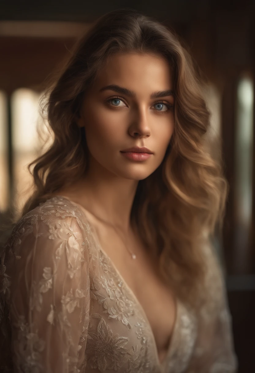 Masterpiece, absurderes, finedetail, hdr, Highly detailed face and eyes, Photoreal, Full body portrait of  young woman, The background is blurred out, Headquarters photo_Portrait