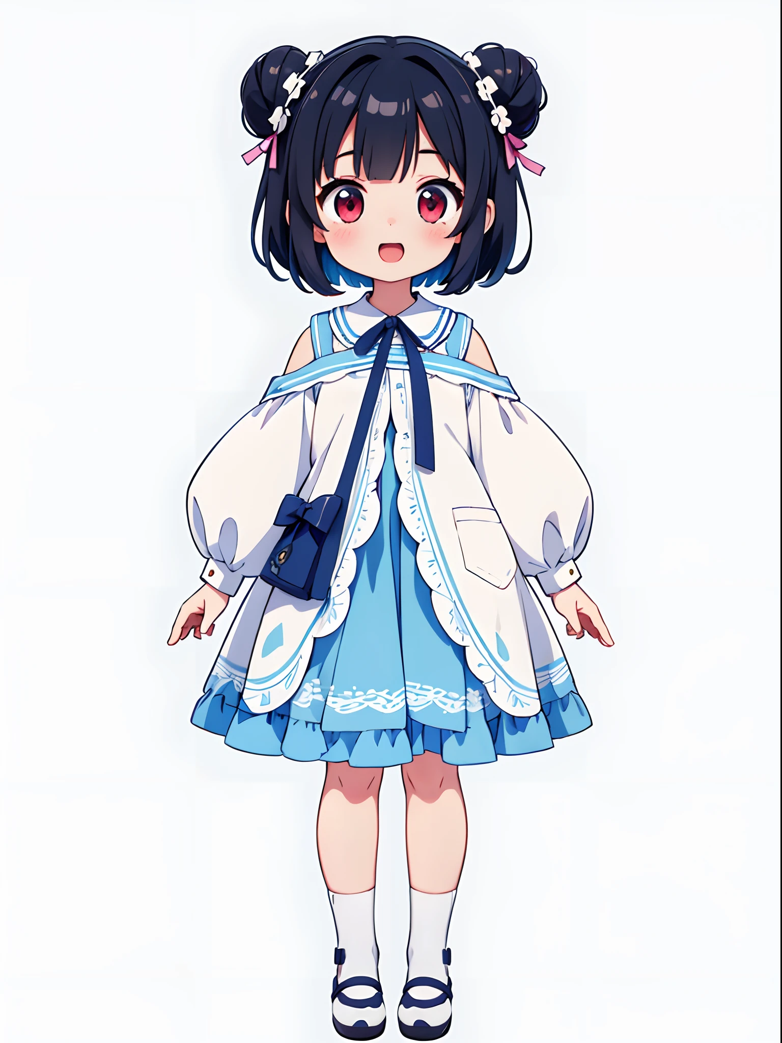 Anime character of a girl in a blue dress and white shirt - SeaArt AI