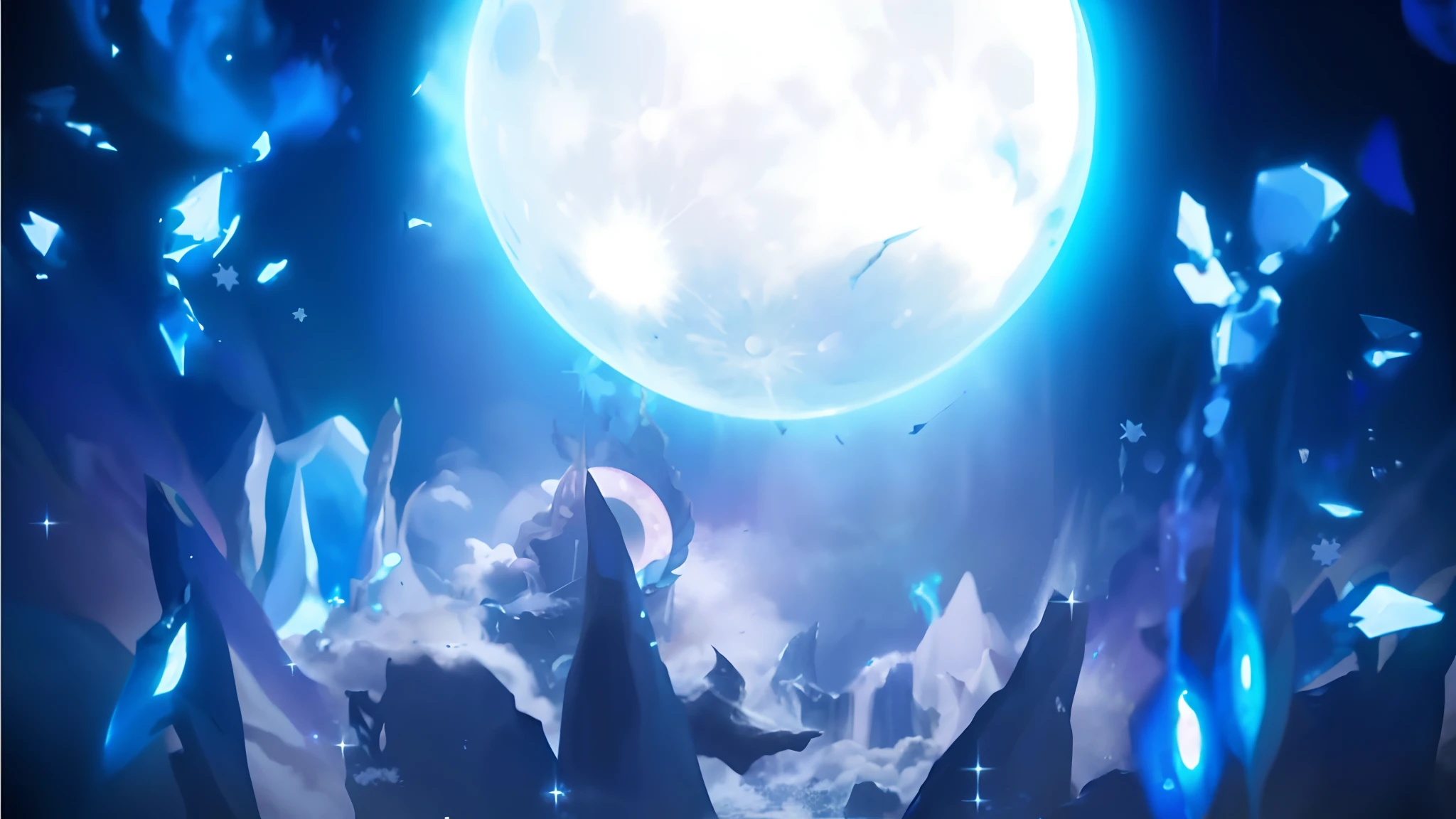 満月とその前に人が立っているアニメのシーン, リーグ・オブ・レジェンド アーケイン, 月明かりの星空の環境, リーグ・オブ・レジェンドより, ブルームーン light, 月で, ブルームーン, 背景アートワーク, 月が地球に衝突する, スプラッシュアート, 大きく輝く月, 粉々になったスカイシネマティック, 月の神, league of legends スプラッシュアート