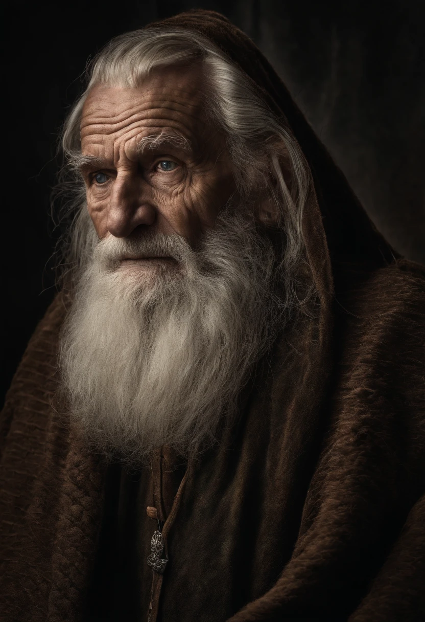 An old man with a long beard and a white beard - SeaArt AI