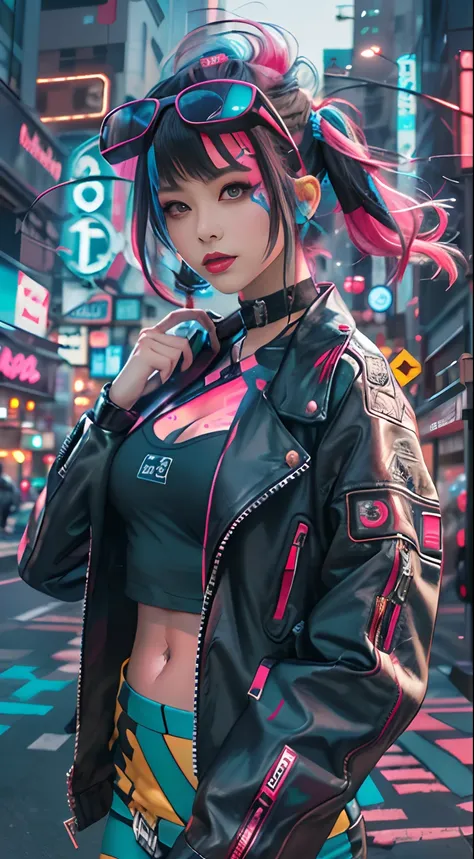 masterpiece, best quality, 2 confident cyberpunk girls holding hands ...