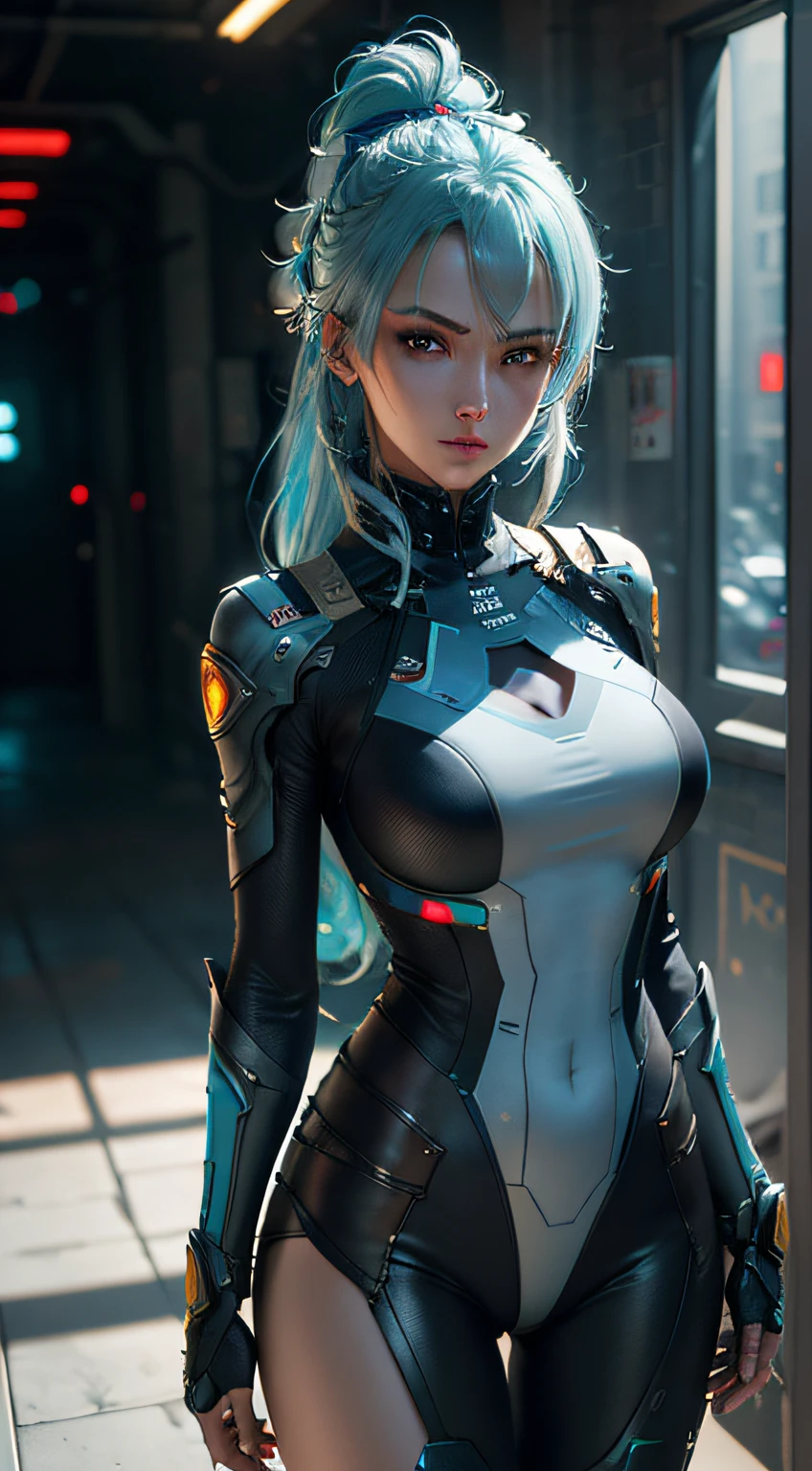 ((de primera calidad)), ((​obra maestra)), (detalles:1.4), 3d, Beautiful Cyberpunk Woman Image,HDR(Alto rango dinámico),Trazado de rayos,NVIDIA RTX,Hiperresolución,irreal 5,Dispersión bajo la superficie,texturizado PBR,Proceso después de,Filtrado de anisotropía,profundidad de campos,Máxima claridad y nitidez,textura multicapa,Albedo and specular maps,Sombreado de superficie,Simulación precisa de interacciones entre materiales ligeros,proporciones perfectas,Representación de octanaje,Iluminación de dos tonos,Amplia apertura,ISO bajo、balance de blancos、regla de los tercios、8K CRUDO、pelo azul、Blue eyes、