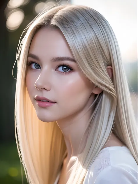 shiny, beautiful white skin、Hair color changes with light、Langer Pony versperrt die Sicht、Highlights des Wangenglanzes、Sexy and ...