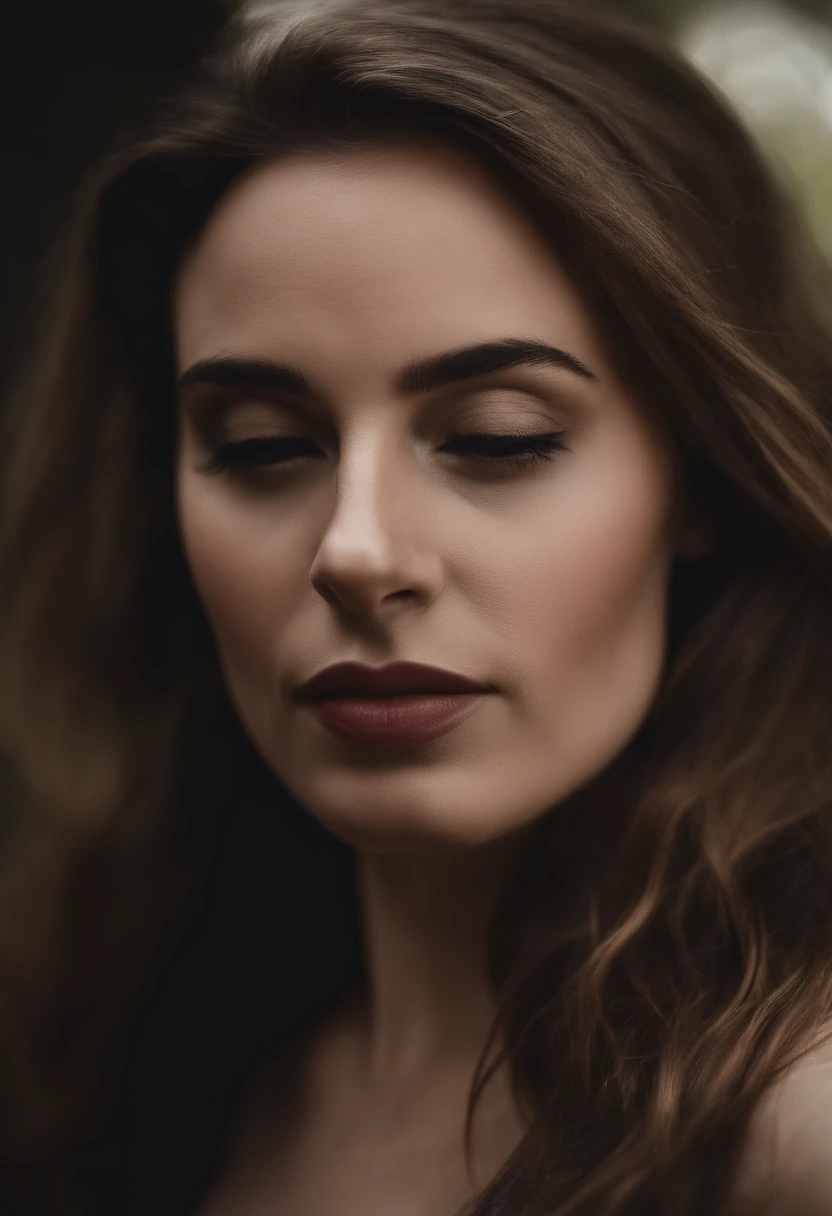 A close up of a woman with long hair and a red lipstick - SeaArt AI