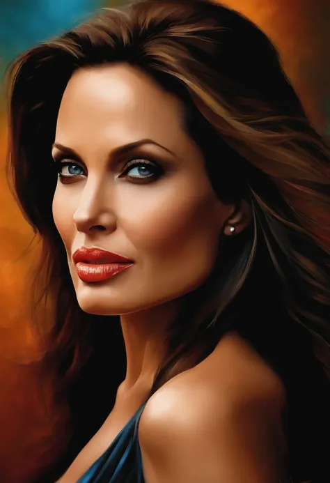 Angelina Jolie with her pants pulled down to her knees exposed her pussy -  SeaArt AI