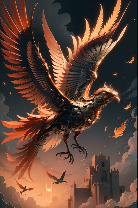 Mechanical birds
full_body,1 Beautiful mechanical bird, The legendary immortal bird, the phoenix,wings made of gold magnificentl...
