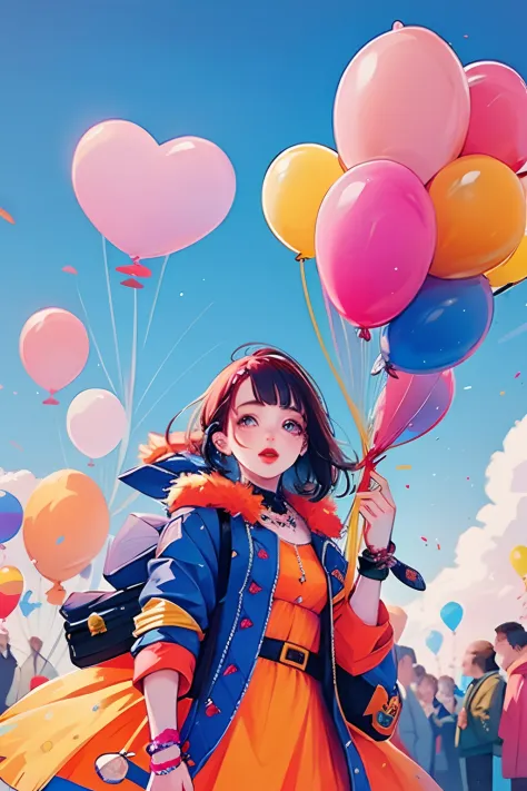 yxycolor，1girll， balloons