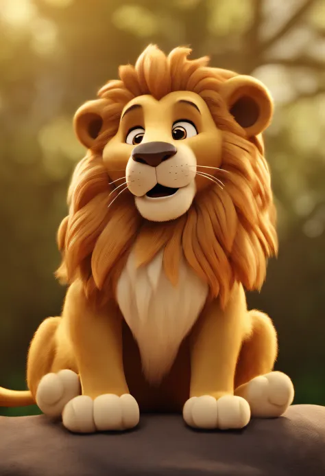 Good cartoon lion on a transparent background for a children's cartoon