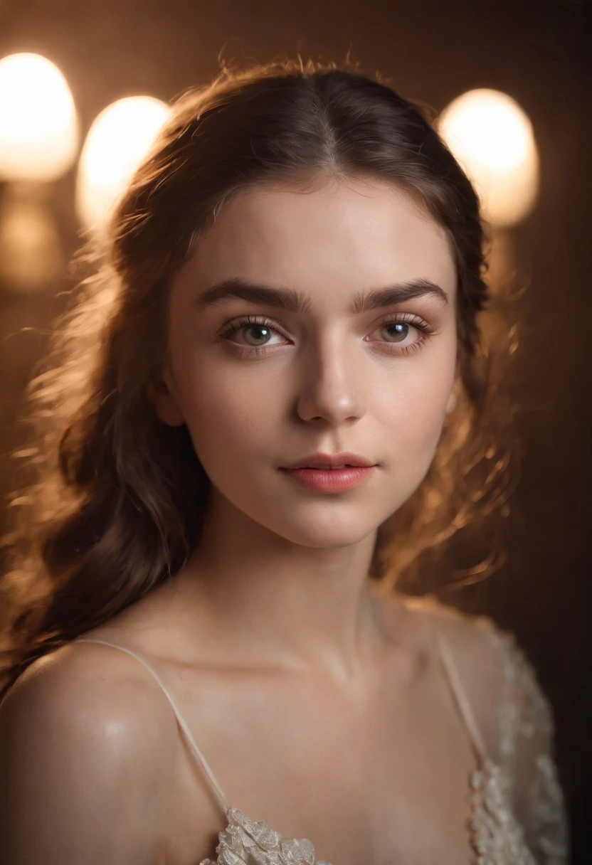 Dramatic portrait of Gorgeous 21 year old shot in professional studio, Rembrandt lighting