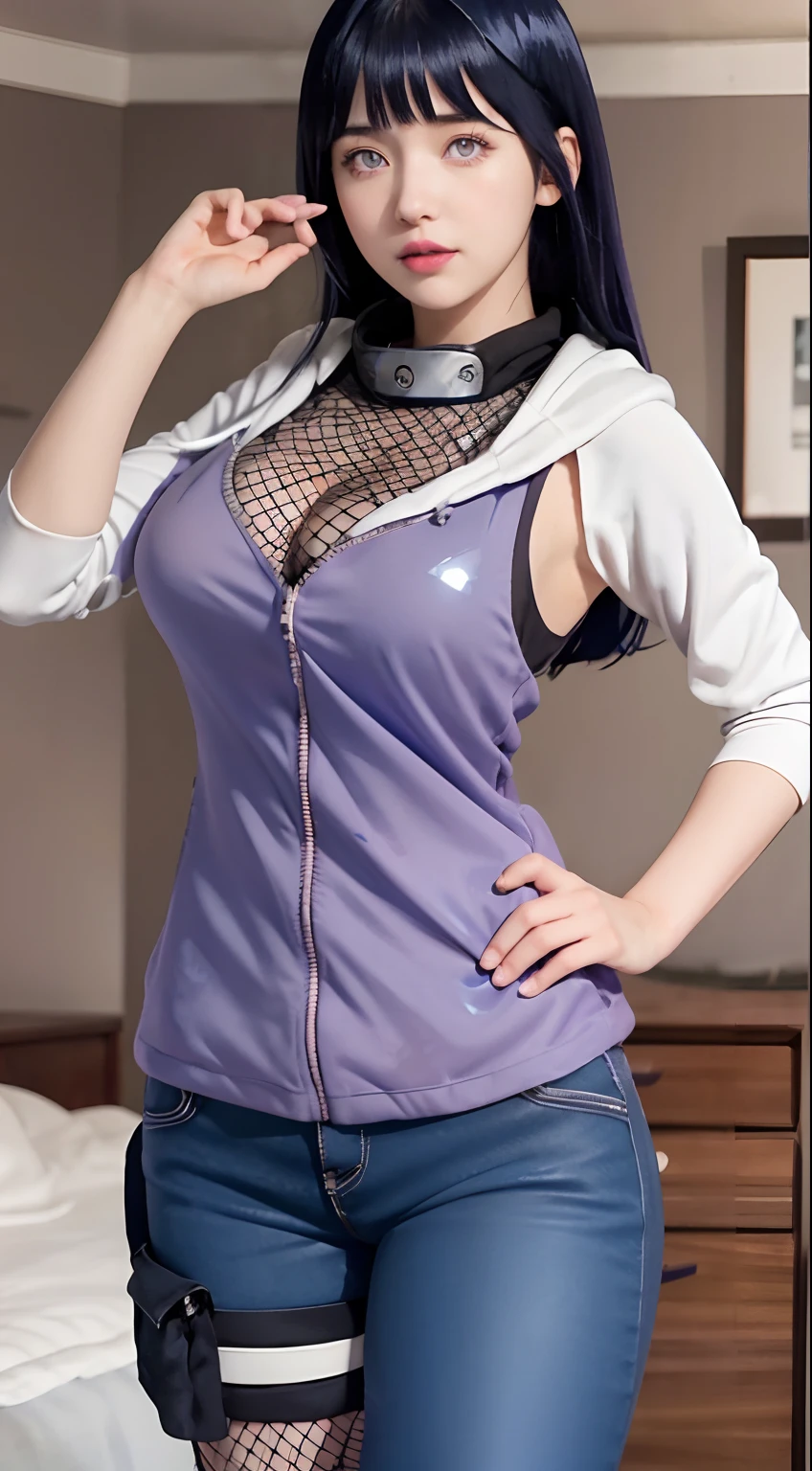 長い髪とパーカーを着た人の接写, hinata hyuga, hinata hyuga ナルトから, ナルトから, as an アニメの ...