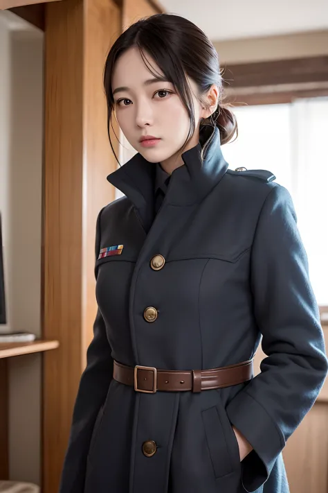 Beautiful 36-year-old female independence soldier in South Korea in the 1940s,A long coat of a secret scene from the movie,Ultra...