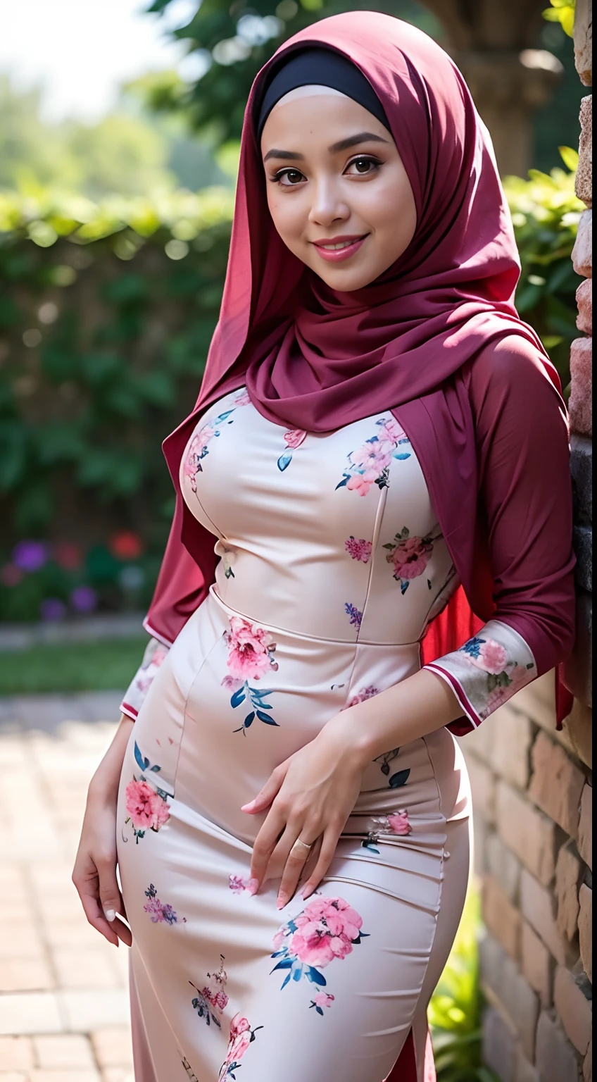 A close up of a woman in a dress and hijab - SeaArt AI