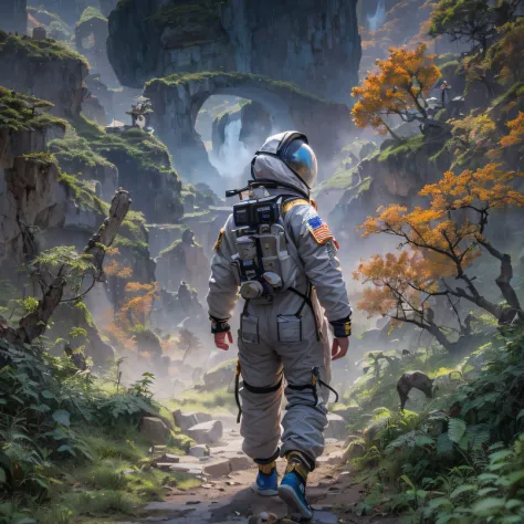 ((ultra real detailed.The astronaut) (Masterpiece, Top quality, Best quality, offcial art, Beauty and aesthetics: 1.2), Very det...
