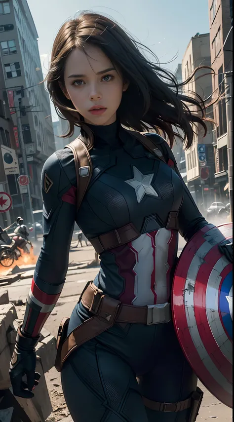 1girl, full body shot, Haley atwell as Captain America (from MCU ...