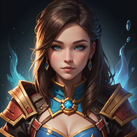 female mage with stitched lips, from hearthstone, hearthstone official splash art, realistic fantasy illustration, hearthstone c...
