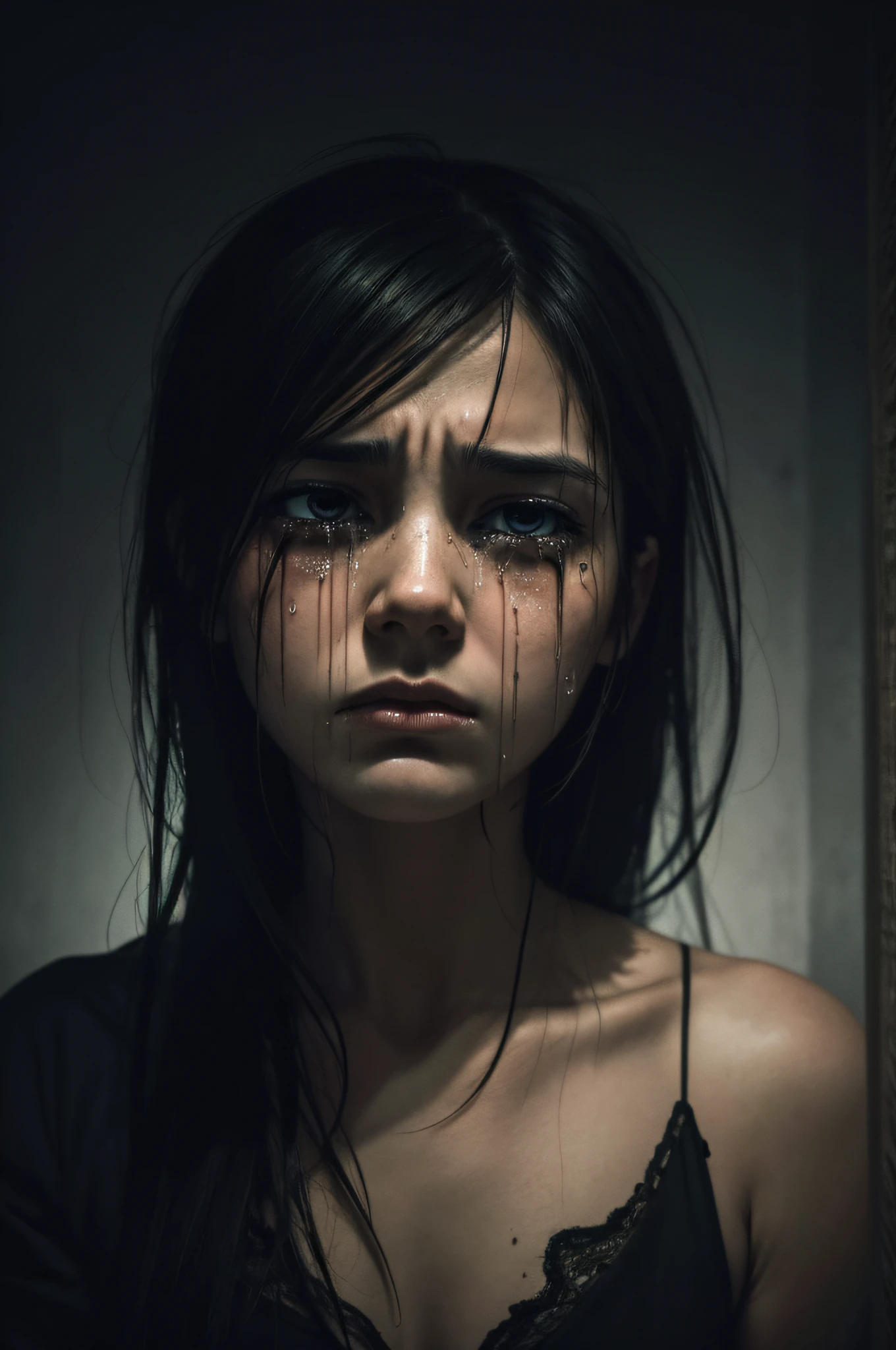 best quality,highres,crying faces,emotional expression,sadness - SeaArt AI