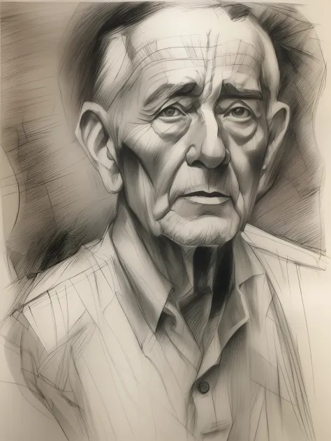 painting of a man, realistic sketch, hyperrealistic sketch, detailed pencil sketch, pencil sketch, realistic digital drawing, de...