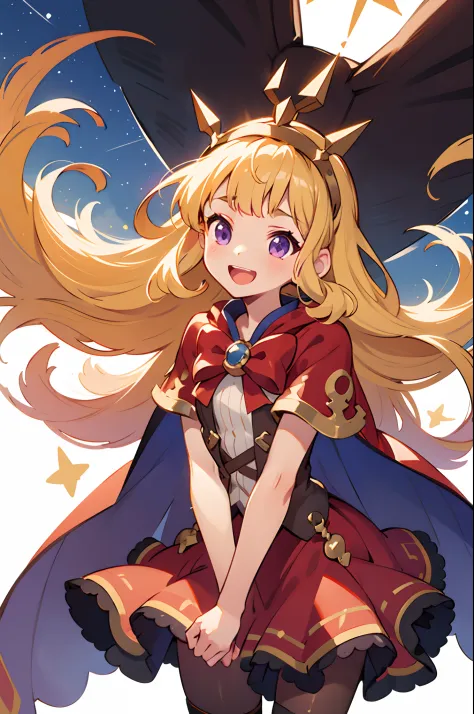 1girl, solo, character preview illustration, blonde hair, purple eyes, Cagliostro, long hair, CagliostroBase, hairband, crown, b...