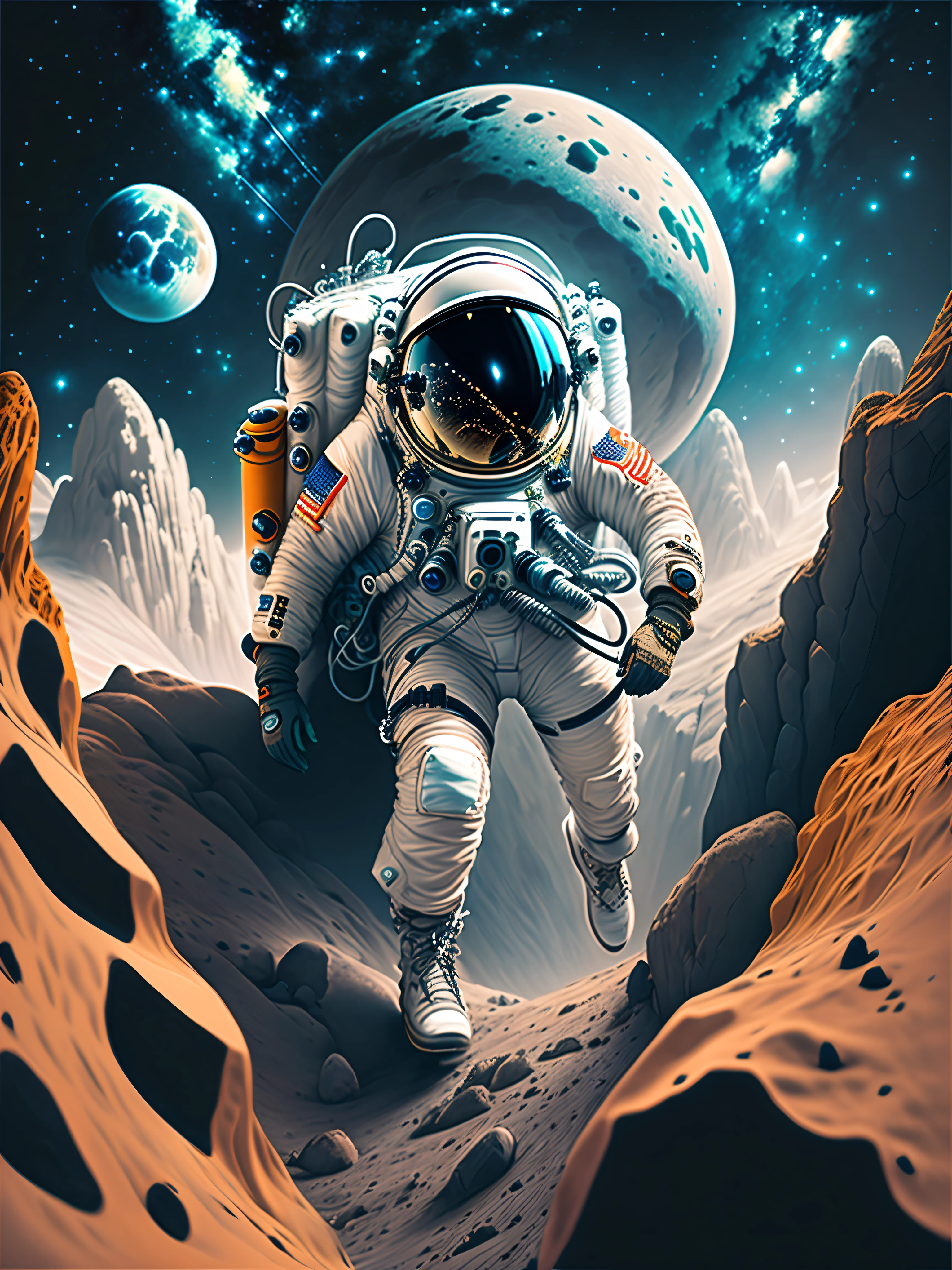 (Close-up of astronaut climbing a rocky cliff in a Raumsuit), fully Raum suited, astronaut lost in liminal Raum, dusty Raum suit, Astronaut, astronaut in Raum, ("Lunar Raum" Theme）, detaillierter Astronaut, astronaut in Raum, Raumanzug, Rotverschiebungsresonanz, （Astronauts climbing cliffs in Raum）, Astronaut unten, Raum backround, wear Raumsuits, Astronaut Cyberpunk Electric, Raum