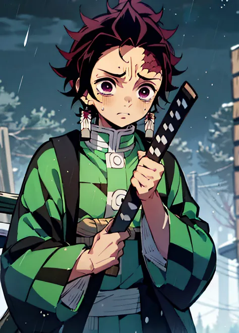 demon slayer, tanjiro, solo, fire, open mouth - SeaArt AI